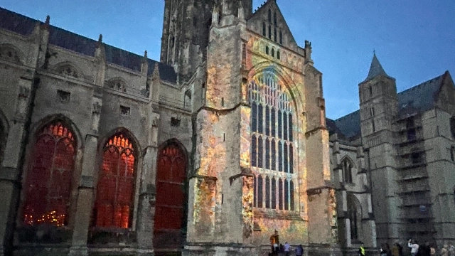 Canterbury Cathedral exterior - Luxmuralis light projection